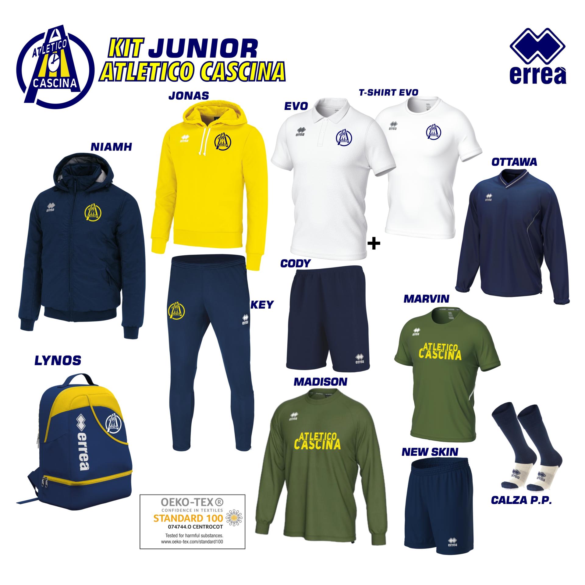 KIT ATLETICO CASCINA ERREA 2024 JUNIOR  (ANNO 2014 COMPRESO E PIÚ PICCOLI)